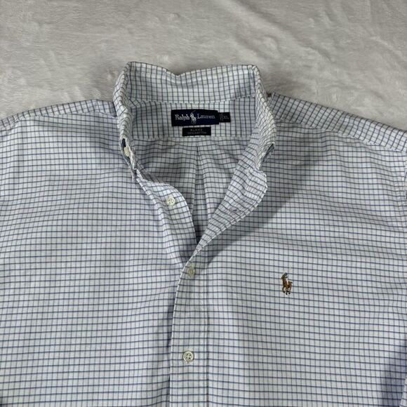 Polo Ralph Lauren Blake Button Down Men's XL Gingham Pattern Flesh Pony Vintage - Picture 2 of 12